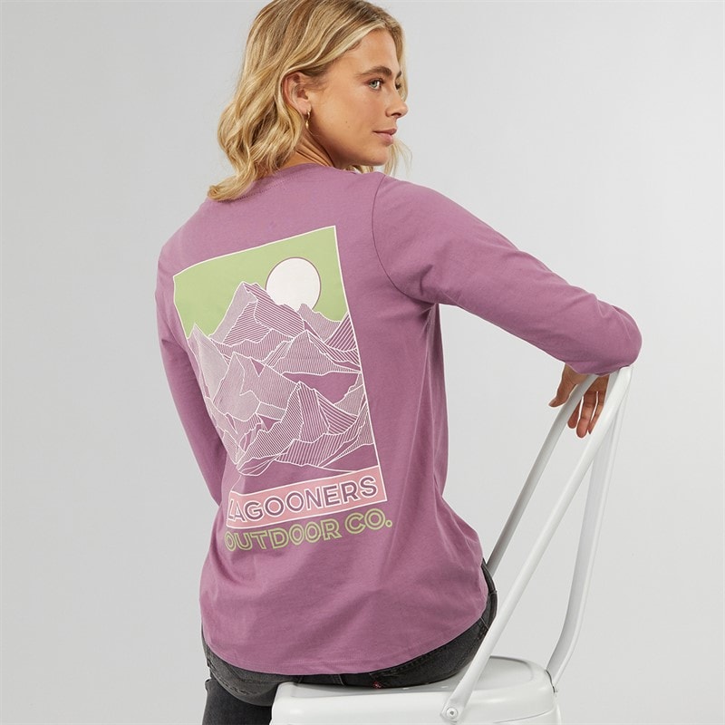 Lagooners Womens Cullen Long Sleeve T-Shirt Rosebud