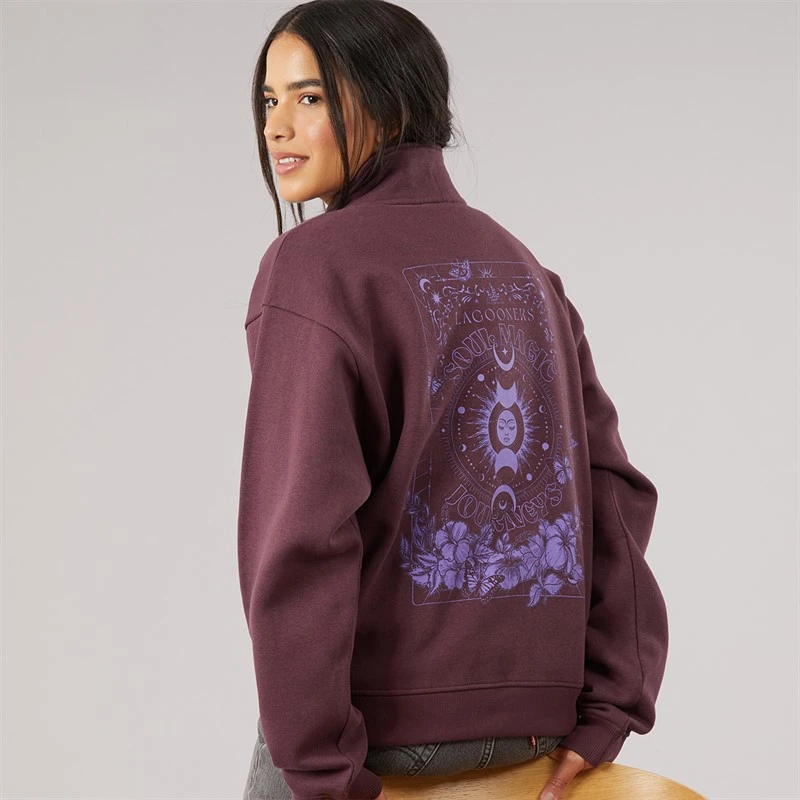 Lagooners Womens Hallowmere 1/4 Zip Sweatshirt Brown