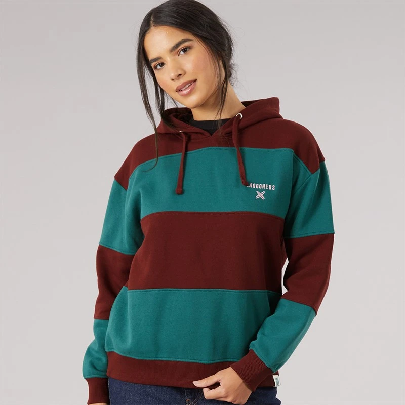 Lagooners Womens Sky Hoodie Deep Sea/Burgundy