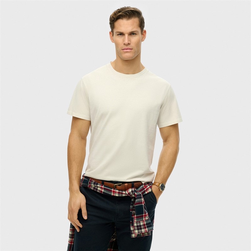 Superdry Mens Essentials Relaxed T-Shirt Silver Birch