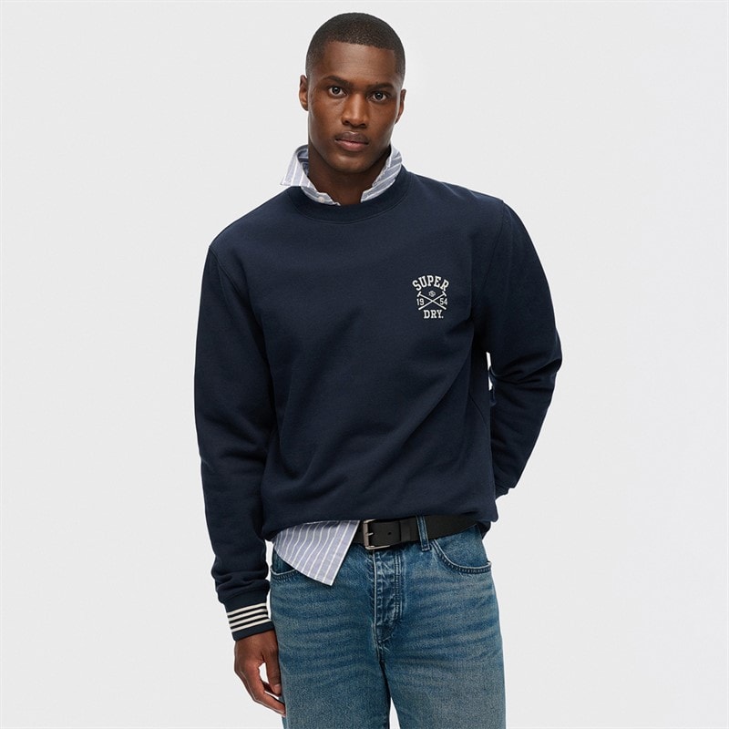 Superdry Mens Athletic Club Sweatshirt Nautical Navy