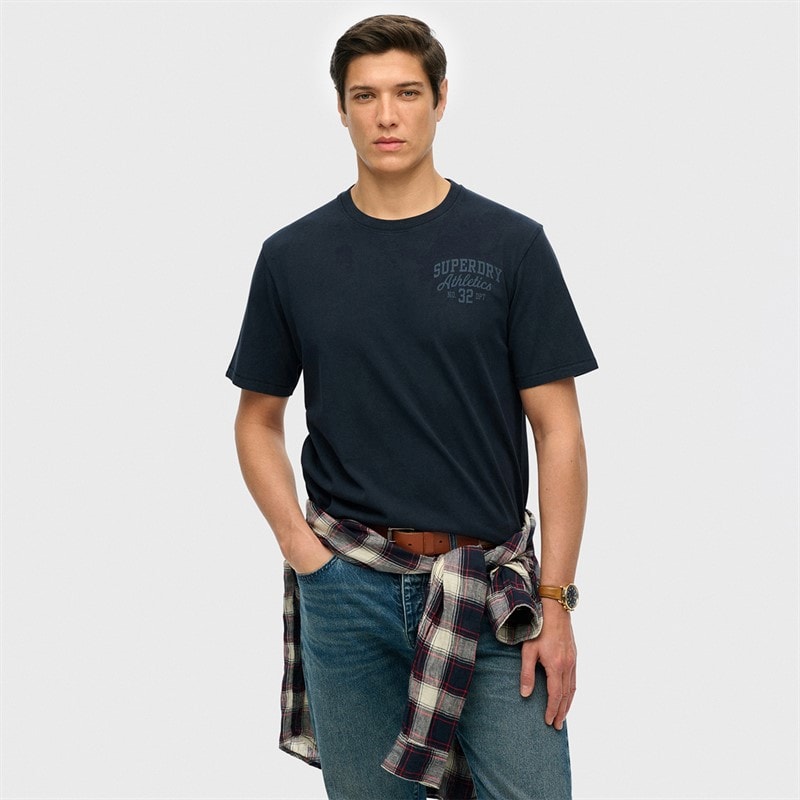 Superdry Mens Athletic T-Shirt Eclipse Navy