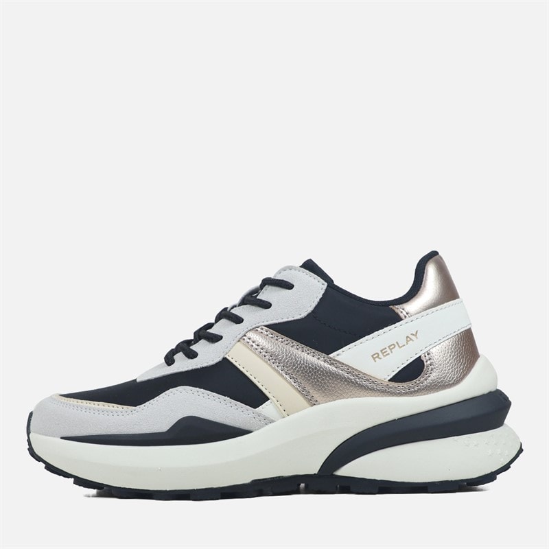 Replay Womens Athena Trainers Black/Off White