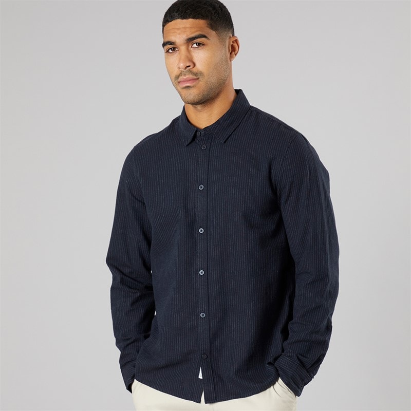 Solid Mens Long Sleeve Shirt Insignia Blue