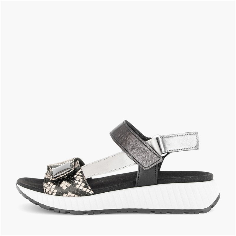 Gabor Womens Ankle Strap Sandals Black/Snake