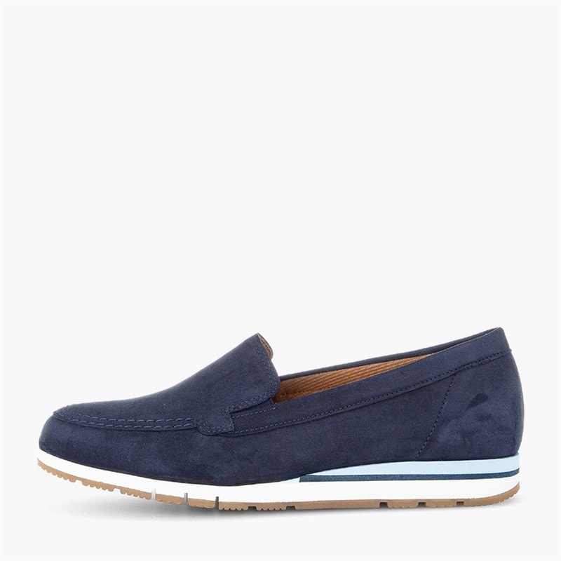 Gabor Womens Wedge Slip On Shoes Blue