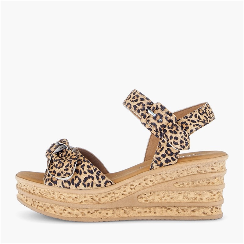 Gabor Womens Wedge Sandals Leopard