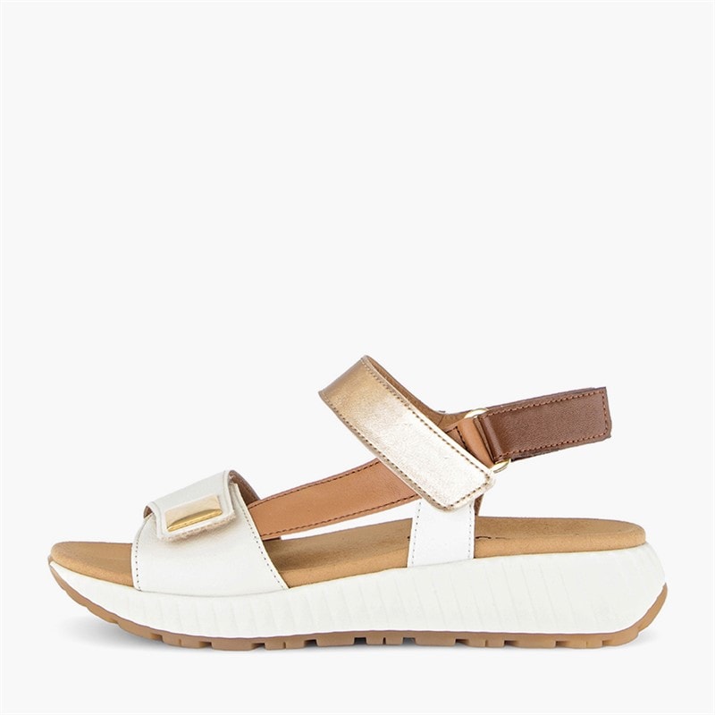 Gabor Womens Ankle Strap Sandals Tan/Gold