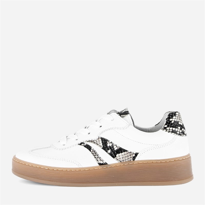 Gabor Womens Leather Trainers White/Snake