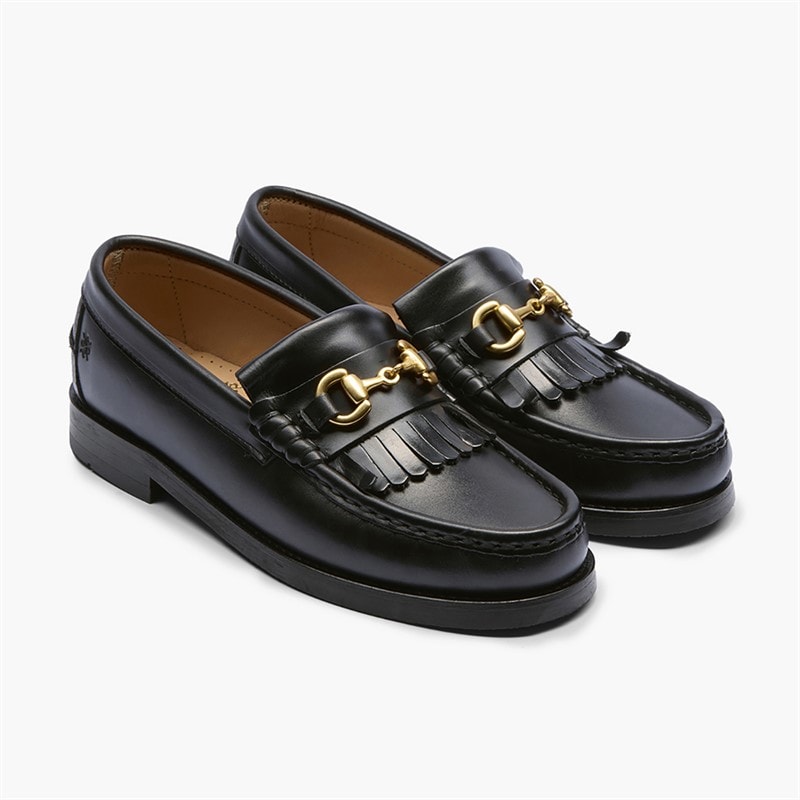 Playboy Footwear Womens Valerie Loafers Black Leather