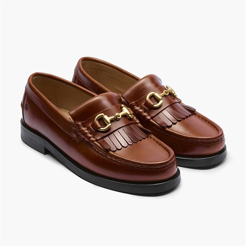 Playboy Footwear Womens Valerie Loafers Brandy Leather