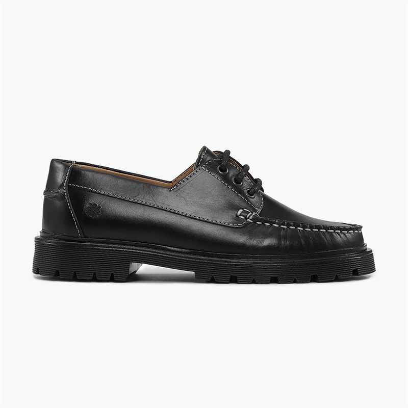 Playboy Footwear Womens Claudine Shoes Black Leather/Black