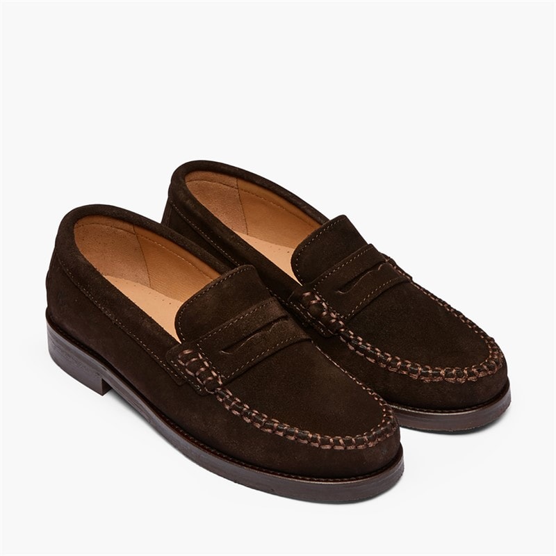 Playboy Footwear Womens Toc1936 Norah Loafers Dark Brown Suede Dk.Brown Suede