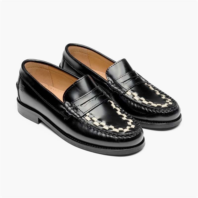 Playboy Footwear Womens Toc1936 Sofia Loafers Black/White Polido