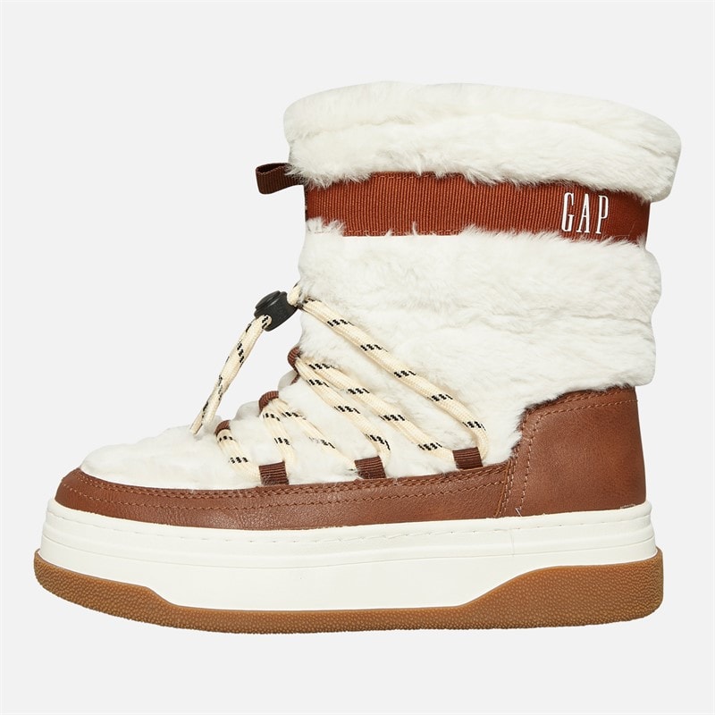 GAP Womens Paradise High Fur Snow Boots Sand Khaki