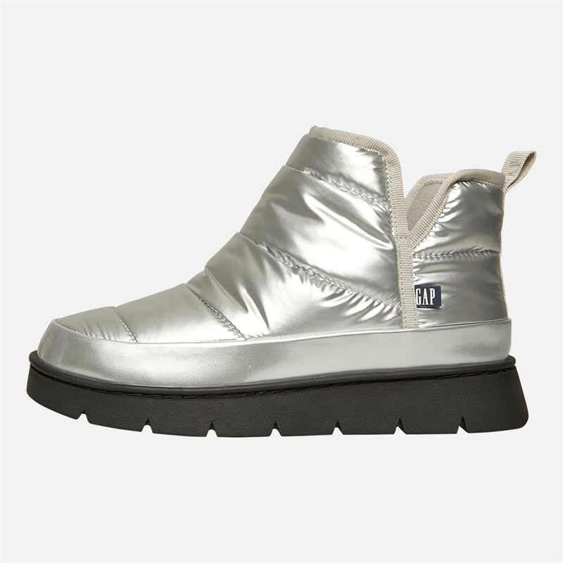 GAP Womens Richmond Mid Metallic Snow Boots Silver