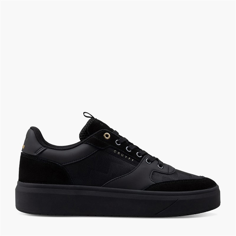 Cruyff Mens Terra Court Trainers Black/Gold