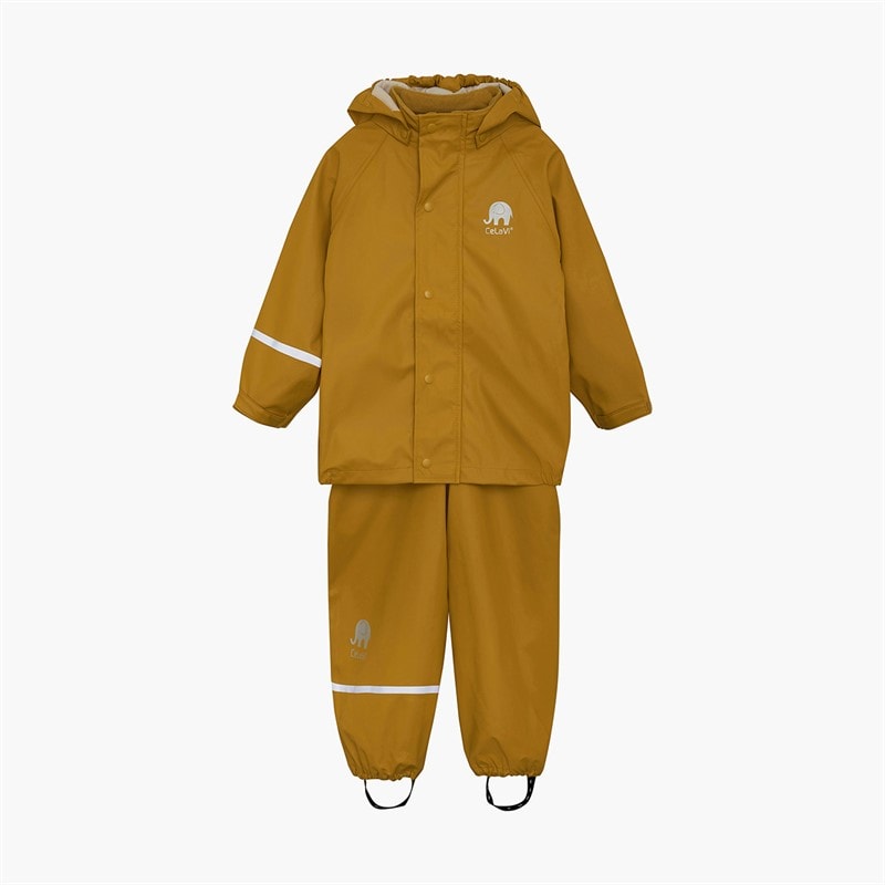 Celavi Kids Celavie Solid PU Basic Rainwear Set Buckthorn Brown