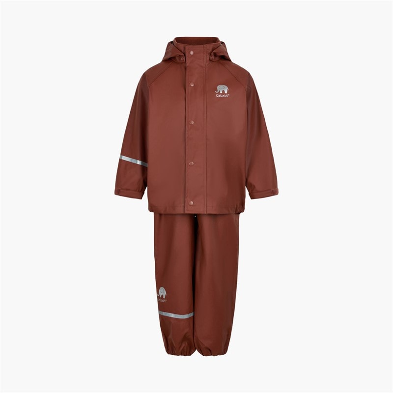 Celavi Kids Celavie Solid PU Basic Rainwear Set Tortoise Shell