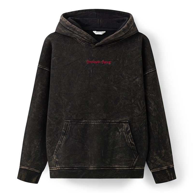 Copenhagen Legacy Mens Vintage Washed Oversized Hoodie Dark Grey