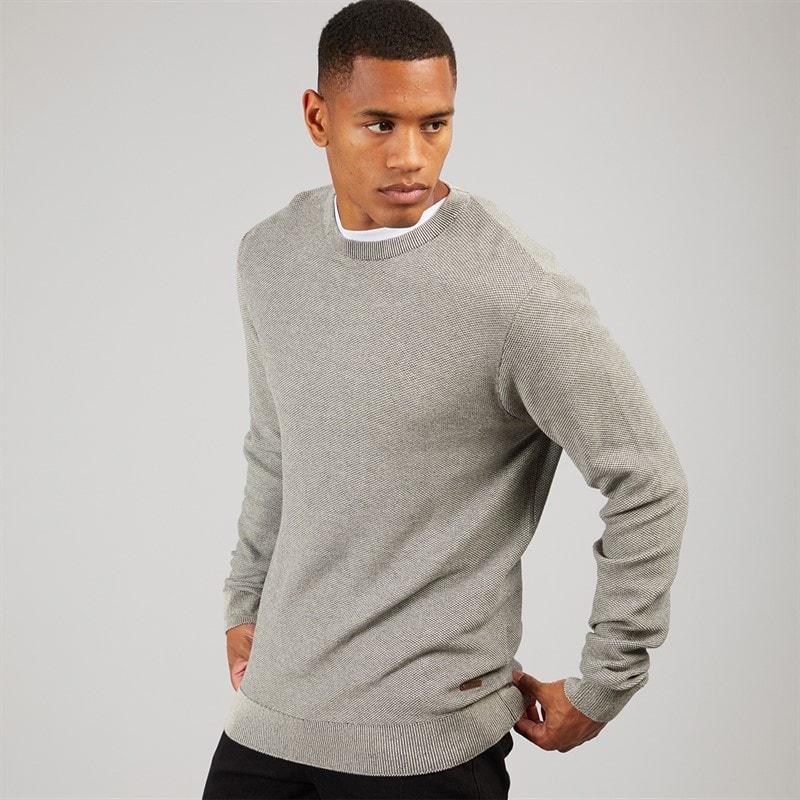 Indicode Mens Jexmon Knitted Jumper Fog