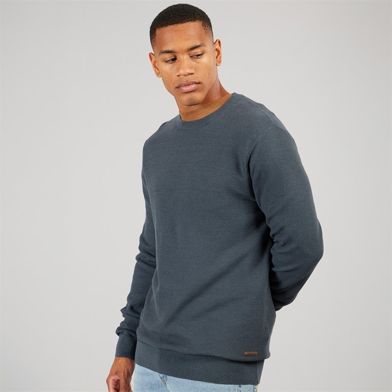 Indicode Mens Jexmon Knitted Jumper Dark Slate