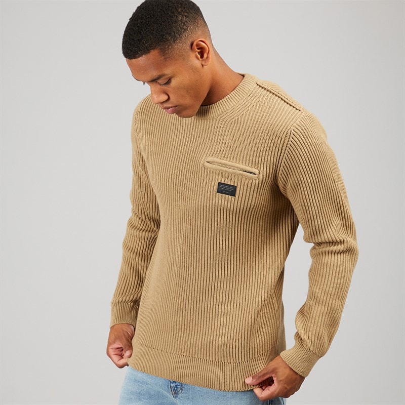 Indicode Mens Phjot Knitted Jumper Kelp