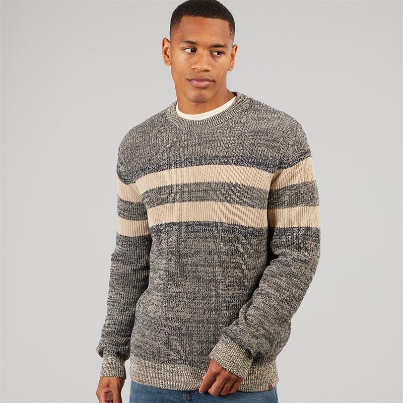 Indicode Mens Jacco Knitted Jumper Sky Captain