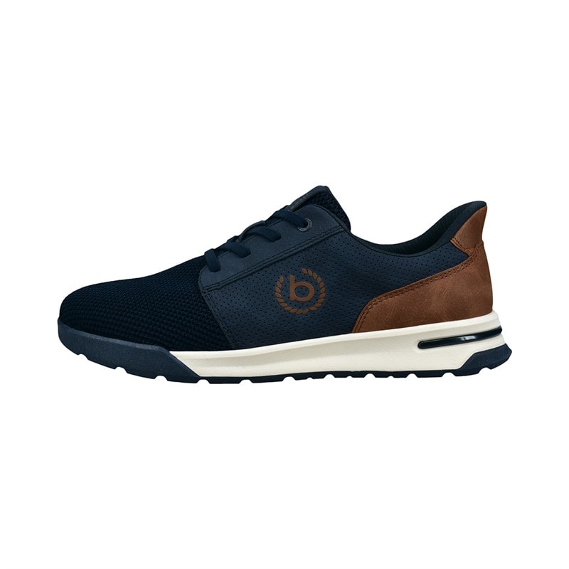 Bugatti Mens Fineas Trainers Dark Blue/Cognac