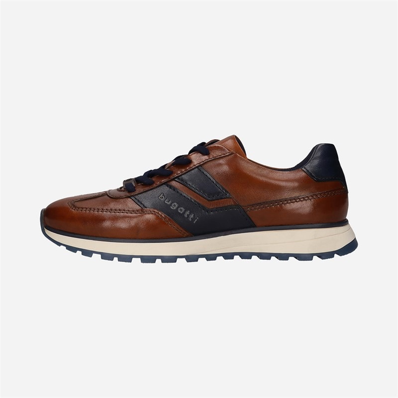 Bugatti Mens Timon Trainers Cognac/Dark Blue