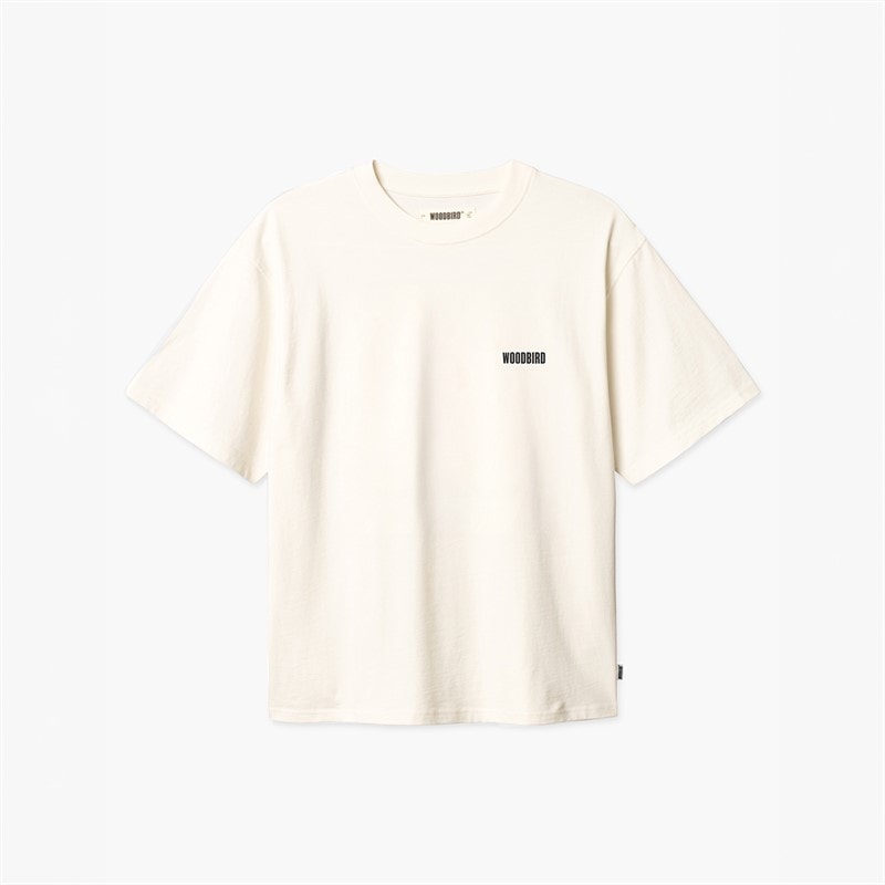 Woodbird Mens Baine Founded T-Shirt Off White