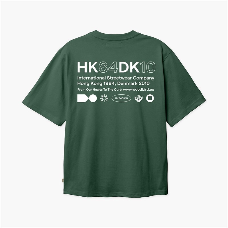 Woodbird Mens Baine HKDK T-Shirt Dark Green