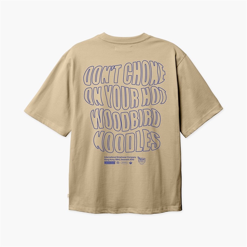 Woodbird Mens Baine Wobble T-Shirt Sand