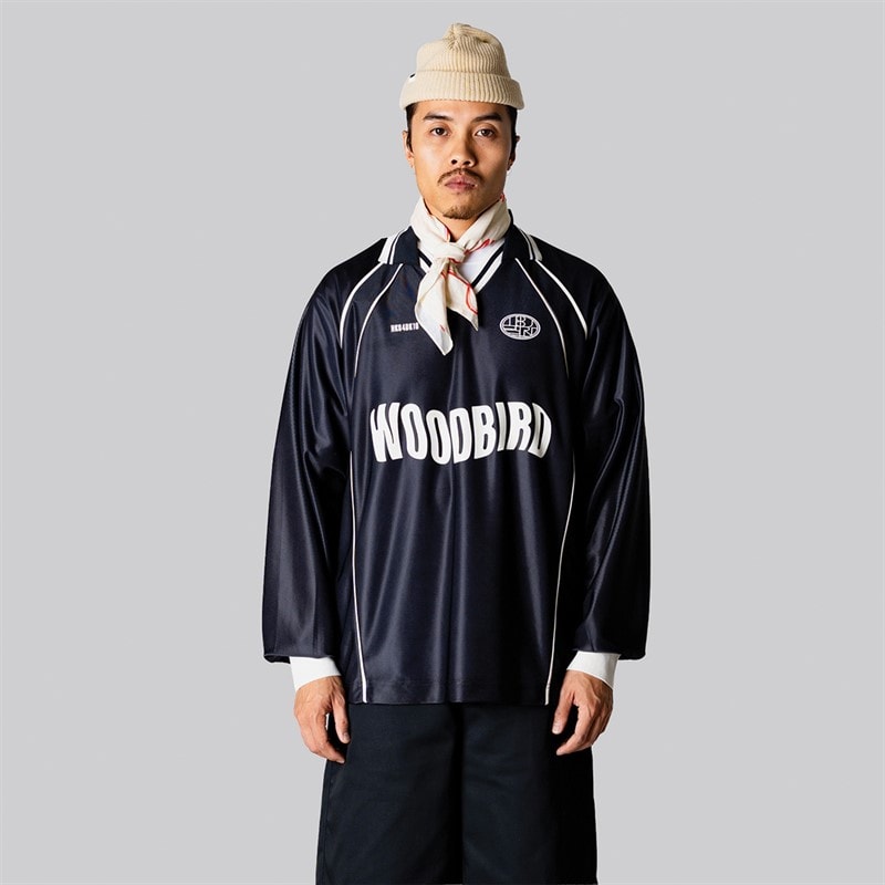 Woodbird Mens Taka Long Sleeve Polo Shirt Black