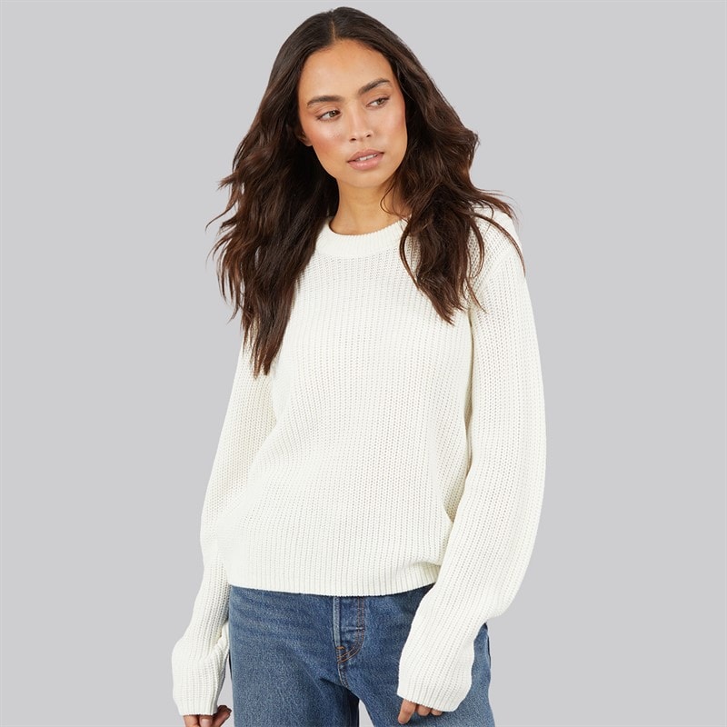 JJ REBEL Womens Jasmine Knit Crew Neck Cloud Dancer