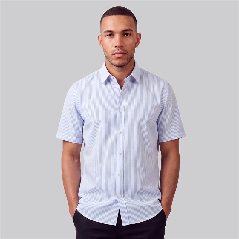 JJ REBEL Mens Oscar Short Sleeve Shirt Infinity White