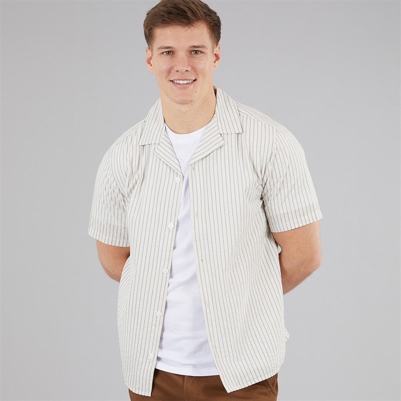 C.R.C. Mens Berry Seerrsucker Shirt ripe White St