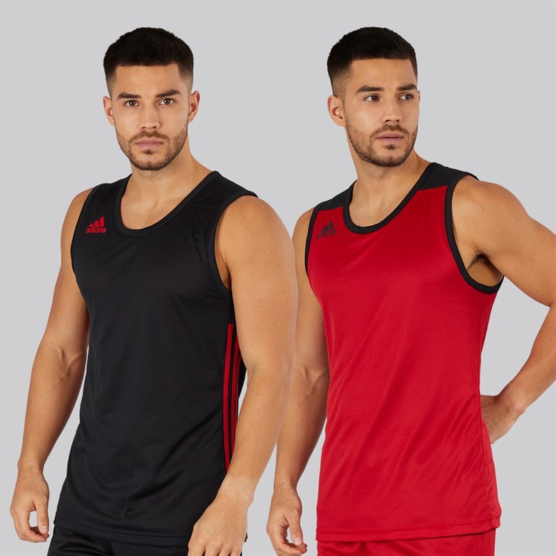 adidas Mens 3G Speed Reversible Basketball Jersey Black/Power Red