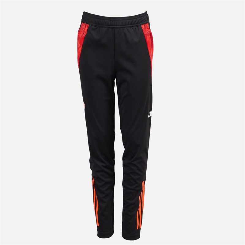 adidas Junior Boys OL Olympique Lyon Training Pants Black/App Solar Red