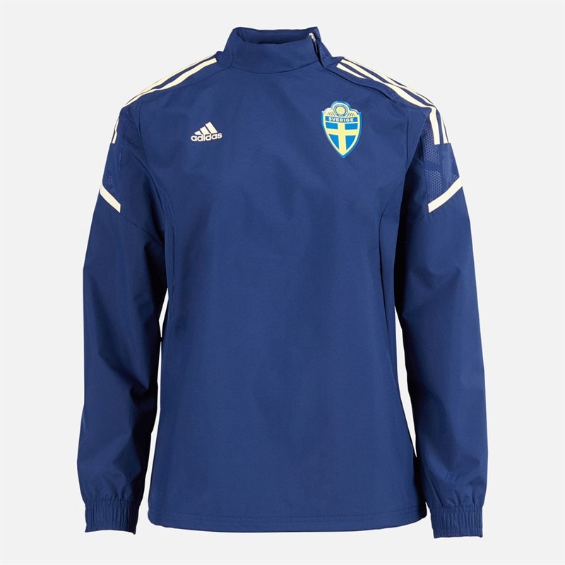 adidas Womens SVFF Sweden Hybrid Top Team Navy Blue/Easy Yellow