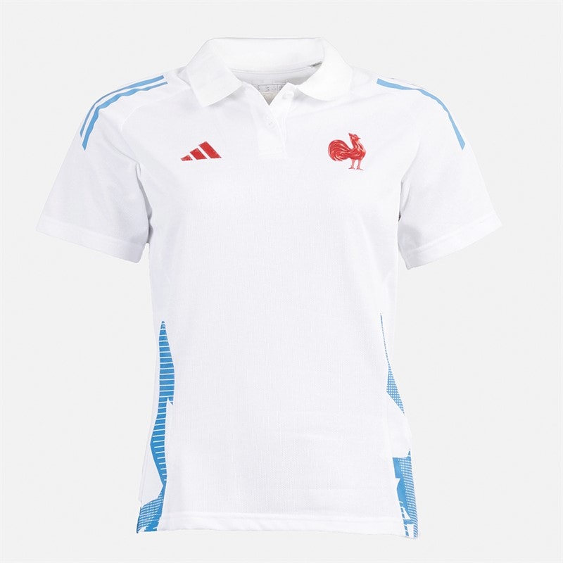 adidas Womens FFR France Rugby Training Polo White