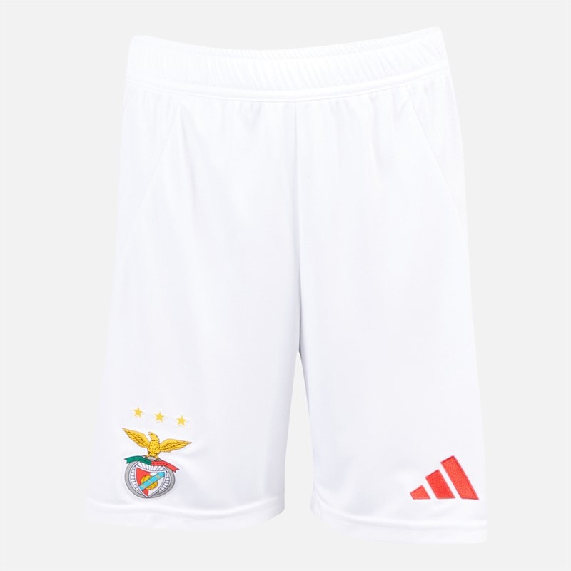 adidas Junior Boys SLB Benfica 24/25 Home Shorts White