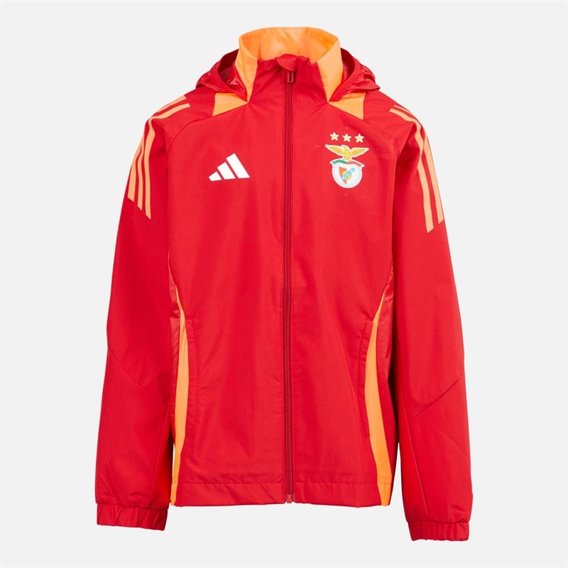 adidas Junior Boys SLB Benfica Allweather Jacket Team Power Red 2