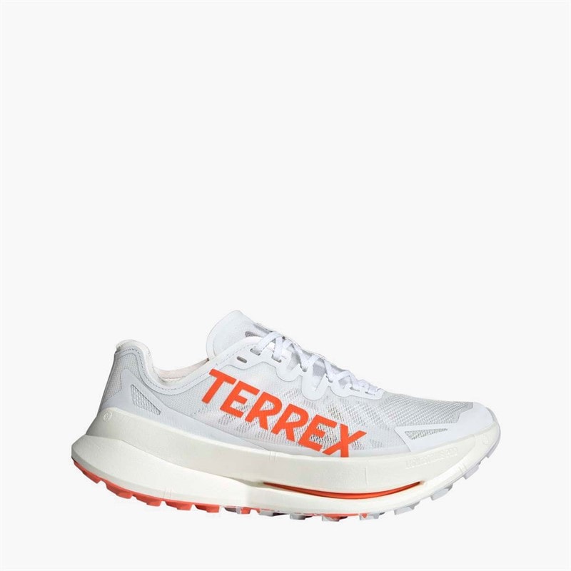 adidas Mens Terrex Agravic Speed Ultra Trail Running Shoes Cloud White/Impact Orange/Dash Grey