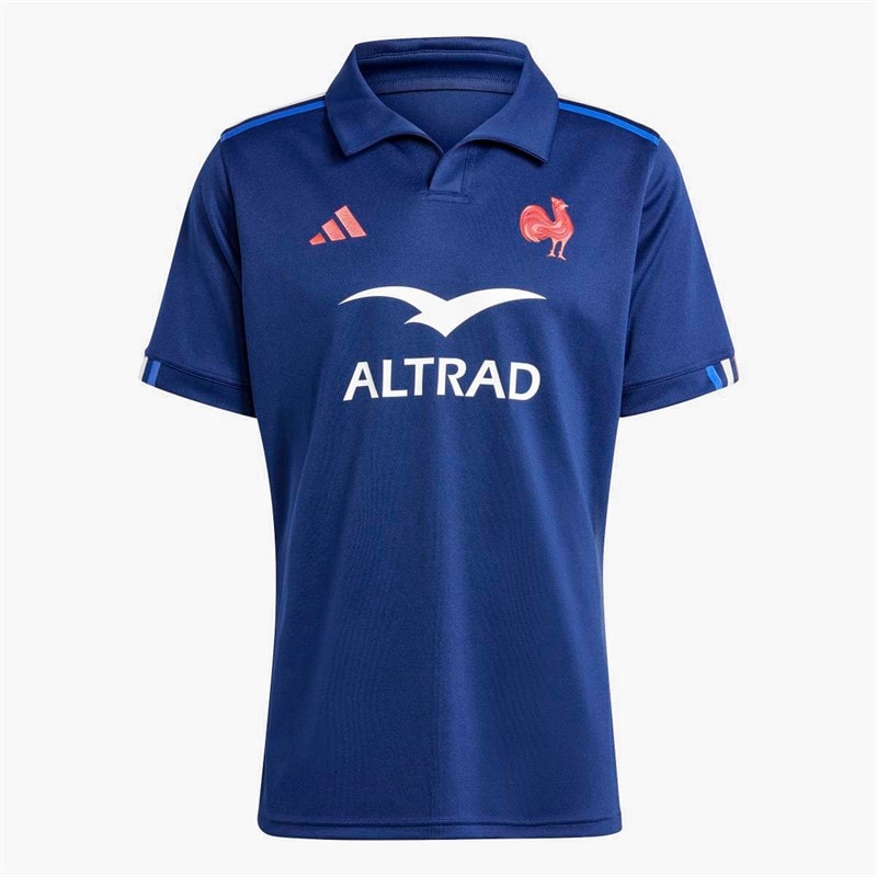 adidas Mens FFR France Rugby 24/25 Home Jersey Dark Blue