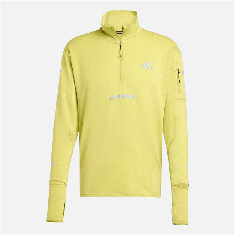 adidas Mens Adi365 Climawarm+ Running Half Zip Top Preloved Lime