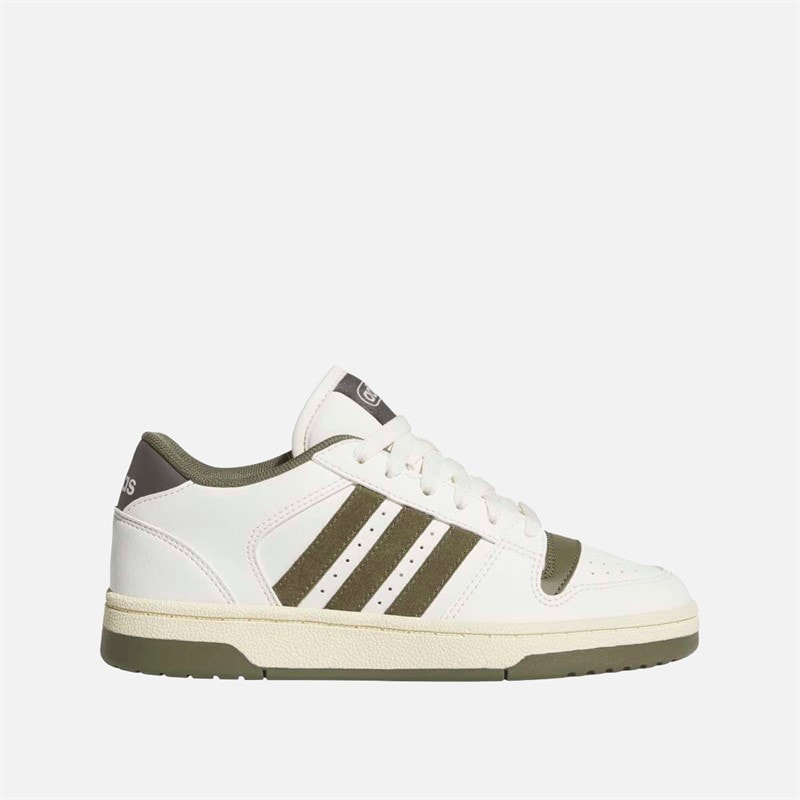 adidas Kids Break Start Trainers Chalk White/Olive Strata/Charcoal