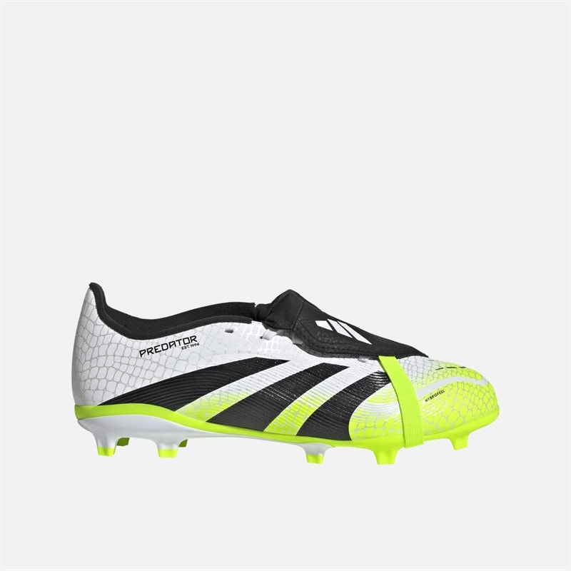 adidas Kids Predator League Tongue FG/MG Firm Ground/Multi Ground Football Boots Cloud White/Core Black/Lucid Lemon