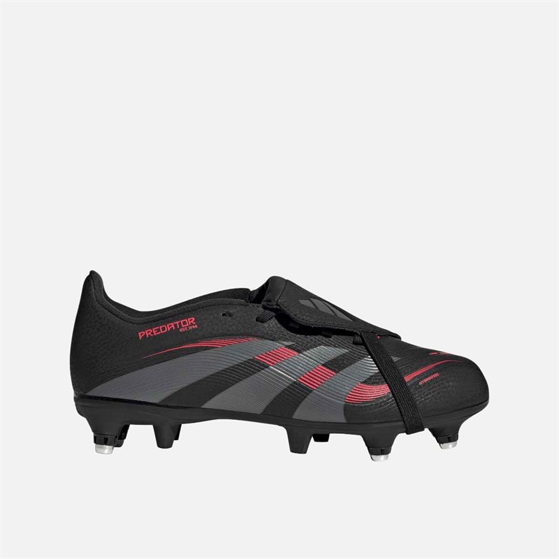 adidas Kids Predator League Tongue SG Soft Ground Football Boots Core Black/Grey Four/Lucid Red