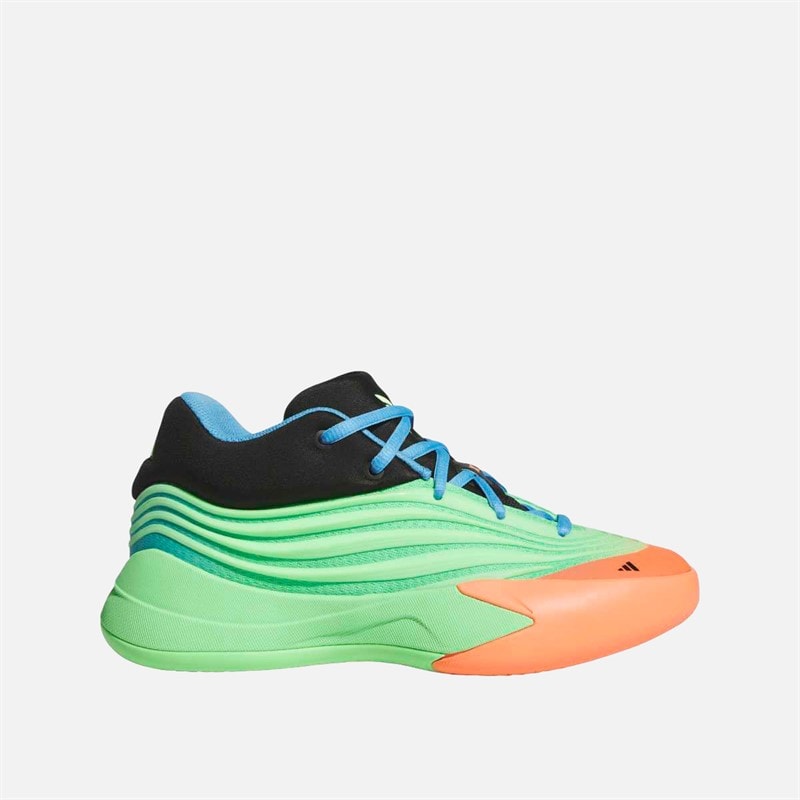 adidas Kids Dame X Basketball Shoes Lime Burgundy/Signal Coral/Blue Burst